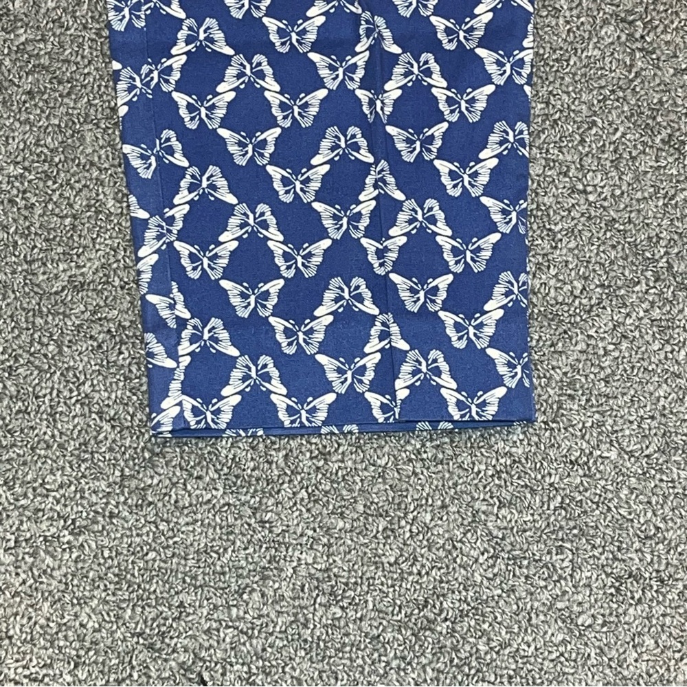 Talbots The Perfect Crop Pants Womens Size 8 Blue Butterfly Chino Stretch - Picture 7 of 9